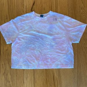 Tie Dye Cropped Short Sleeve T-Shirt